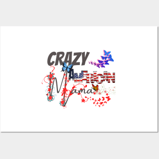 Crazy American Mom, gift for mom, Mothers day gift, Posters and Art